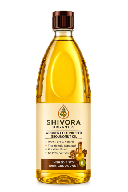 Wooden Cold Pressed Groundnut Oil — 100% Pure & Natural | Shivora Organics